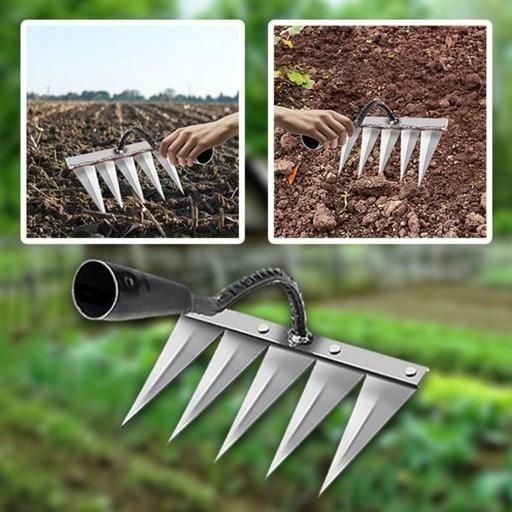 5 Teeth Carbon Steel Garden Weeding - Heavy Duty Garden Tool